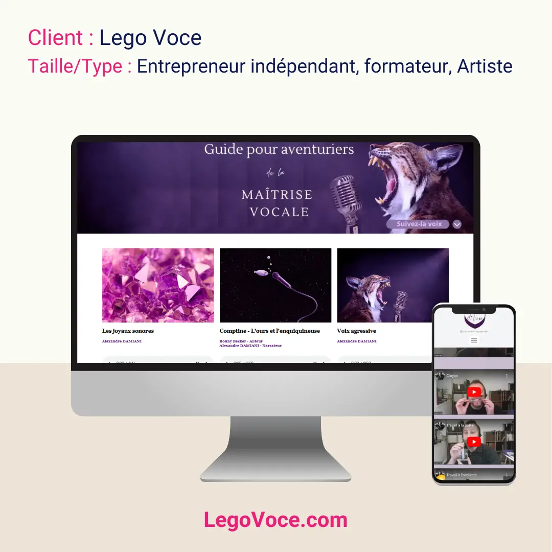 Le site web Lego Voce de Alexandre Damiani réalisé en un temps record