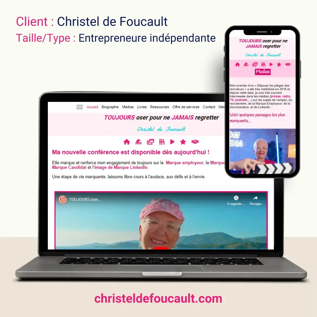 Le site web de Christel de Foucault réalisé en un temps record