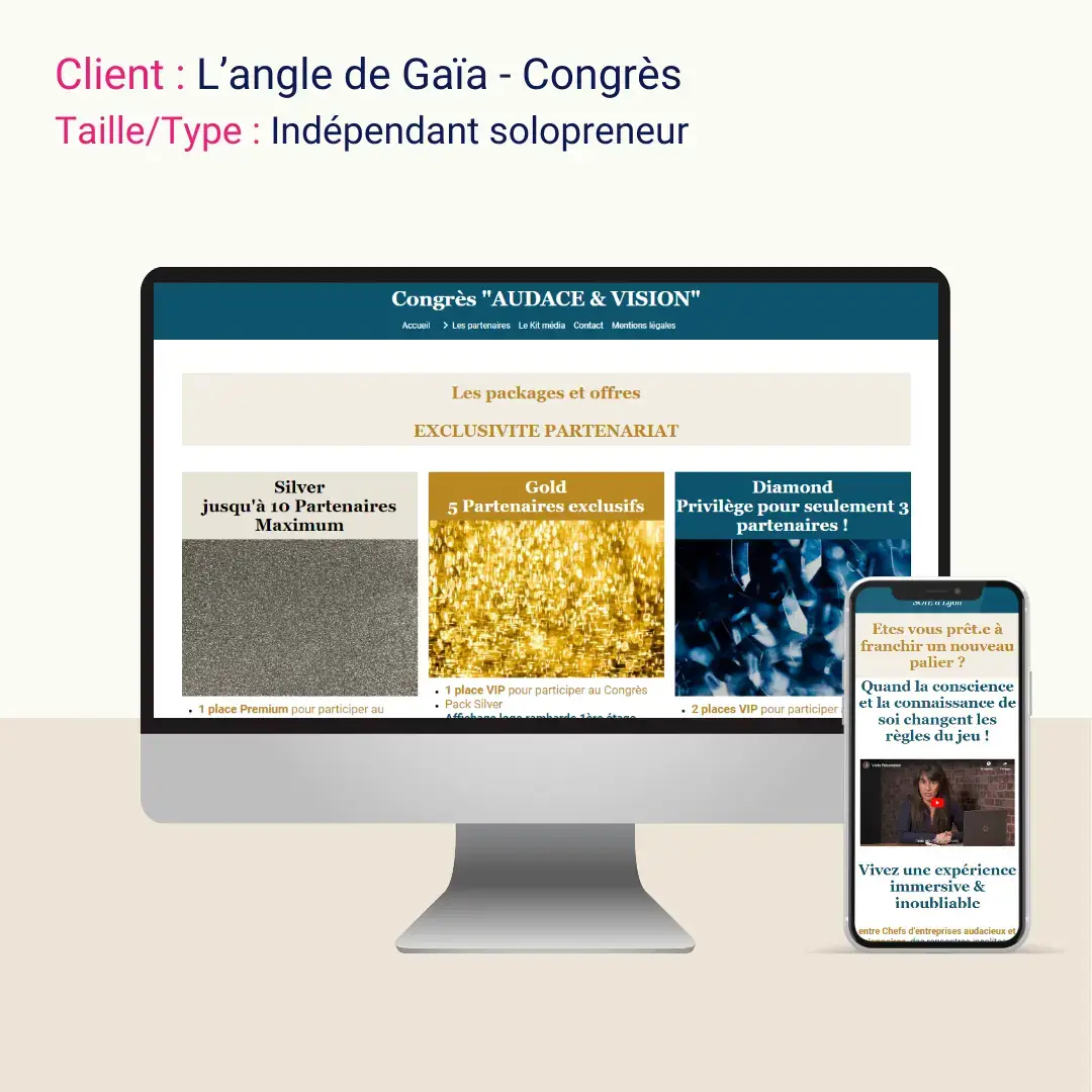 Site web vitrine congrès 300 chefs d'entreprise réalisé par 72heureschrono.com